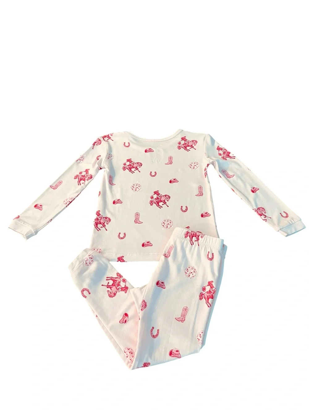 Kyte BABY Soft Pink Pajama Set with Pink Western Cowgirl Theme Horse Print